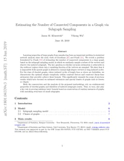 Estimating the Number of Connected Components in a Graph via Subgraph
  Sampling