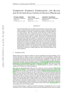 Combining Symbolic Expressions and Black-box Function Evaluations in
  Neural Programs