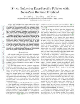Shai: Enforcing Data-Specific Policies with Near-Zero Runtime Overhead