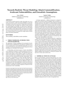 Towards Realistic Threat Modeling: Attack Commodification, Irrelevant
  Vulnerabilities, and Unrealistic Assumptions