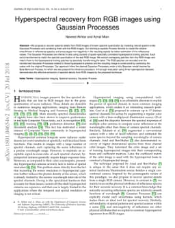 Hyperspectral recovery from RGB images using Gaussian Processes