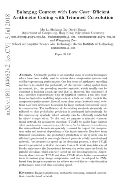 Enlarging Context with Low Cost: Efficient Arithmetic Coding with
  Trimmed Convolution
