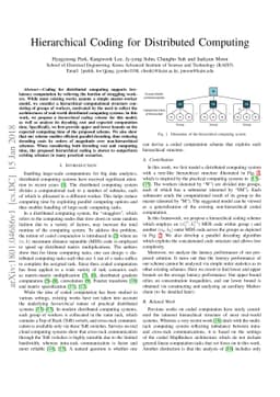 Hierarchical Coding for Distributed Computing