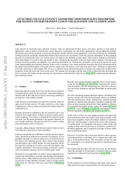 An octree cells occupancy geometric dimensionality descriptor for
  massive on-server point cloud visualisation and classification