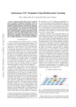 Autonomous UAV Navigation Using Reinforcement Learning