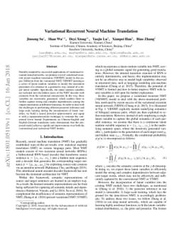 Variational Recurrent Neural Machine Translation
