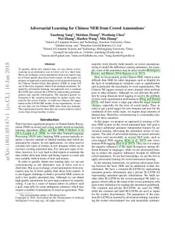 Adversarial Learning for Chinese NER from Crowd Annotations