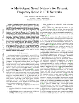 A Multi-Agent Neural Network for Dynamic Frequency Reuse in LTE Networks