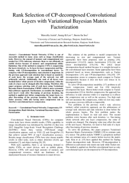 Rank Selection of CP-decomposed Convolutional Layers with Variational
  Bayesian Matrix Factorization