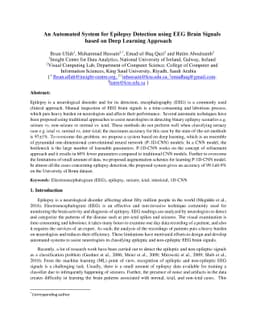 An Automated System for Epilepsy Detection using EEG Brain Signals based
  on Deep Learning Approach