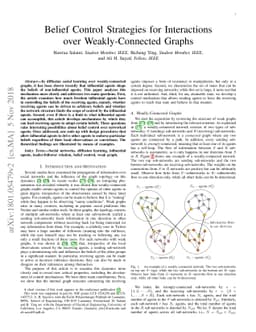 Belief Control Strategies for Interactions over Weakly-Connected Graphs