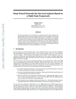 Deep Neural Networks for Survival Analysis Based on a Multi-Task
  Framework
