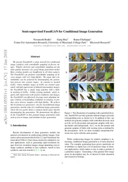 Semi-supervised FusedGAN for Conditional Image Generation