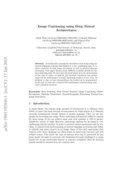 Image Captioning using Deep Neural Architectures