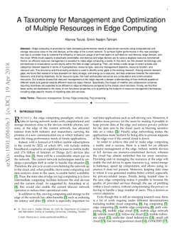 A Taxonomy for Management and Optimization of Multiple Resources in Edge
  Computing
