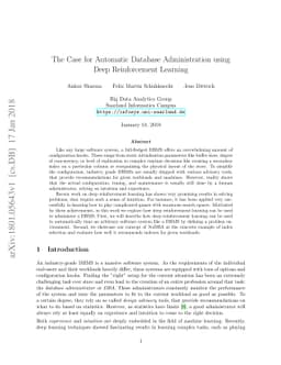 The Case for Automatic Database Administration using Deep Reinforcement
  Learning