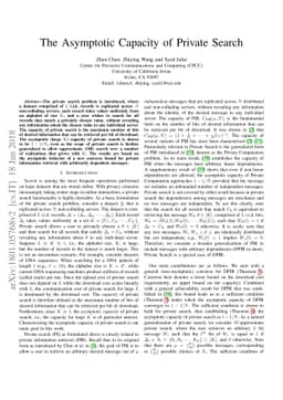 The Asymptotic Capacity of Private Search