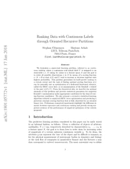 Ranking Data with Continuous Labels through Oriented Recursive
  Partitions