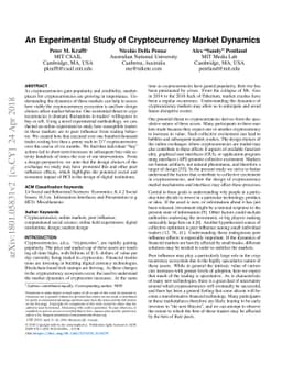 An Experimental Study of Cryptocurrency Market Dynamics