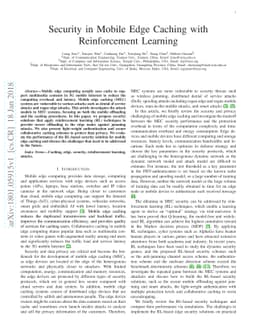 Security in Mobile Edge Caching with Reinforcement Learning
