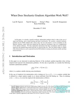 When Does Stochastic Gradient Algorithm Work Well?