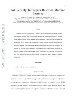 IoT Security Techniques Based on Machine Learning