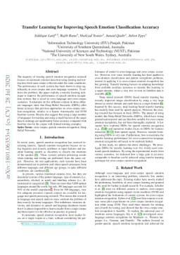 Transfer Learning for Improving Speech Emotion Classification Accuracy