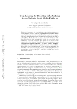 Deep Learning for Detecting Cyberbullying Across Multiple Social Media
  Platforms