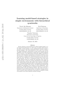 Learning model-based strategies in simple environments with hierarchical
  q-networks