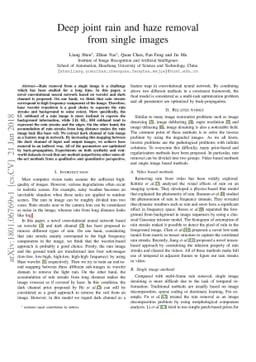 Deep joint rain and haze removal from single images