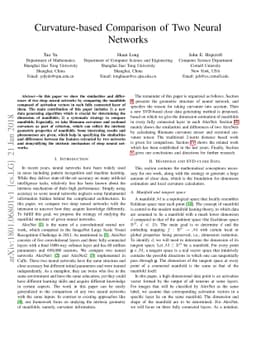 Curvature-based Comparison of Two Neural Networks
