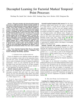 Decoupled Learning for Factorial Marked Temporal Point Processes