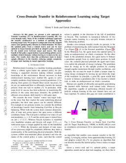 Cross-Domain Transfer in Reinforcement Learning using Target Apprentice