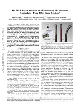 On The Effect of Vibration on Shape Sensing of Continuum Manipulators
  Using Fiber Bragg Gratings