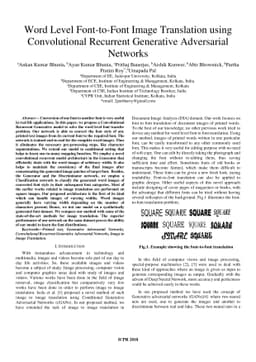 Word Level Font-to-Font Image Translation using Convolutional Recurrent
  Generative Adversarial Networks