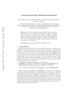 Unsupervised Open Relation Extraction