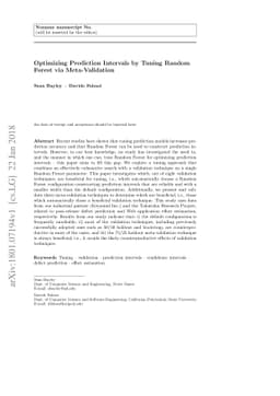 Optimizing Prediction Intervals by Tuning Random Forest via
  Meta-Validation