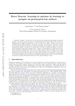Rover Descent: Learning to optimize by learning to navigate on
  prototypical loss surfaces