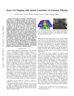 Dense 3-D Mapping with Spatial Correlation via Gaussian Filtering