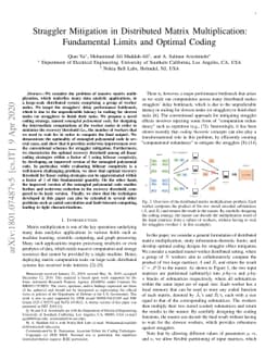 Straggler Mitigation in Distributed Matrix Multiplication: Fundamental
  Limits and Optimal Coding