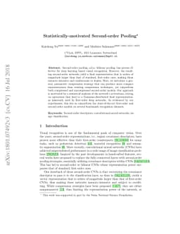 Statistically Motivated Second Order Pooling