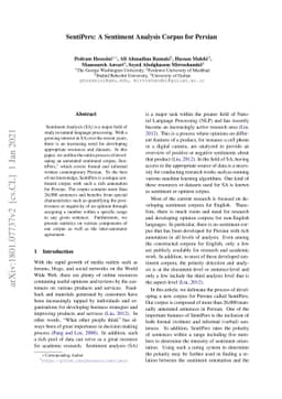 SentiPers: A Sentiment Analysis Corpus for Persian