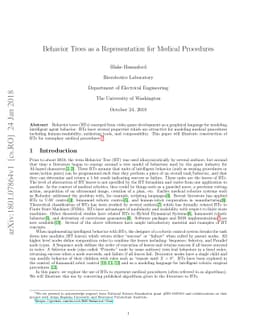 Behavior Trees as a Representation for Medical Procedures