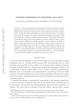 Intrinsic Dimension of Geometric Data Sets