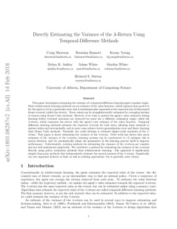 Directly Estimating the Variance of the λ-Return Using
  Temporal-Difference Methods