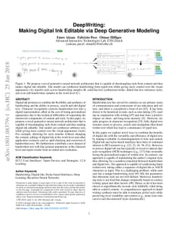 DeepWriting: Making Digital Ink Editable via Deep Generative Modeling