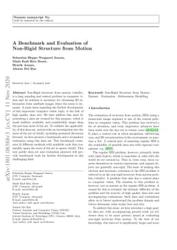 A Benchmark and Evaluation of Non-Rigid Structure from Motion