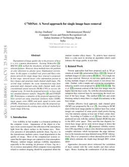 C2MSNet: A Novel approach for single image haze removal