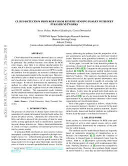 Cloud Detection From RGB Color Remote Sensing Images With Deep Pyramid
  Networks