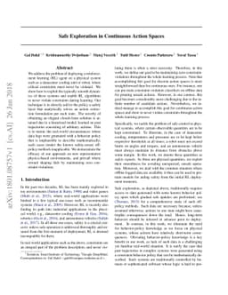Safe Exploration in Continuous Action Spaces